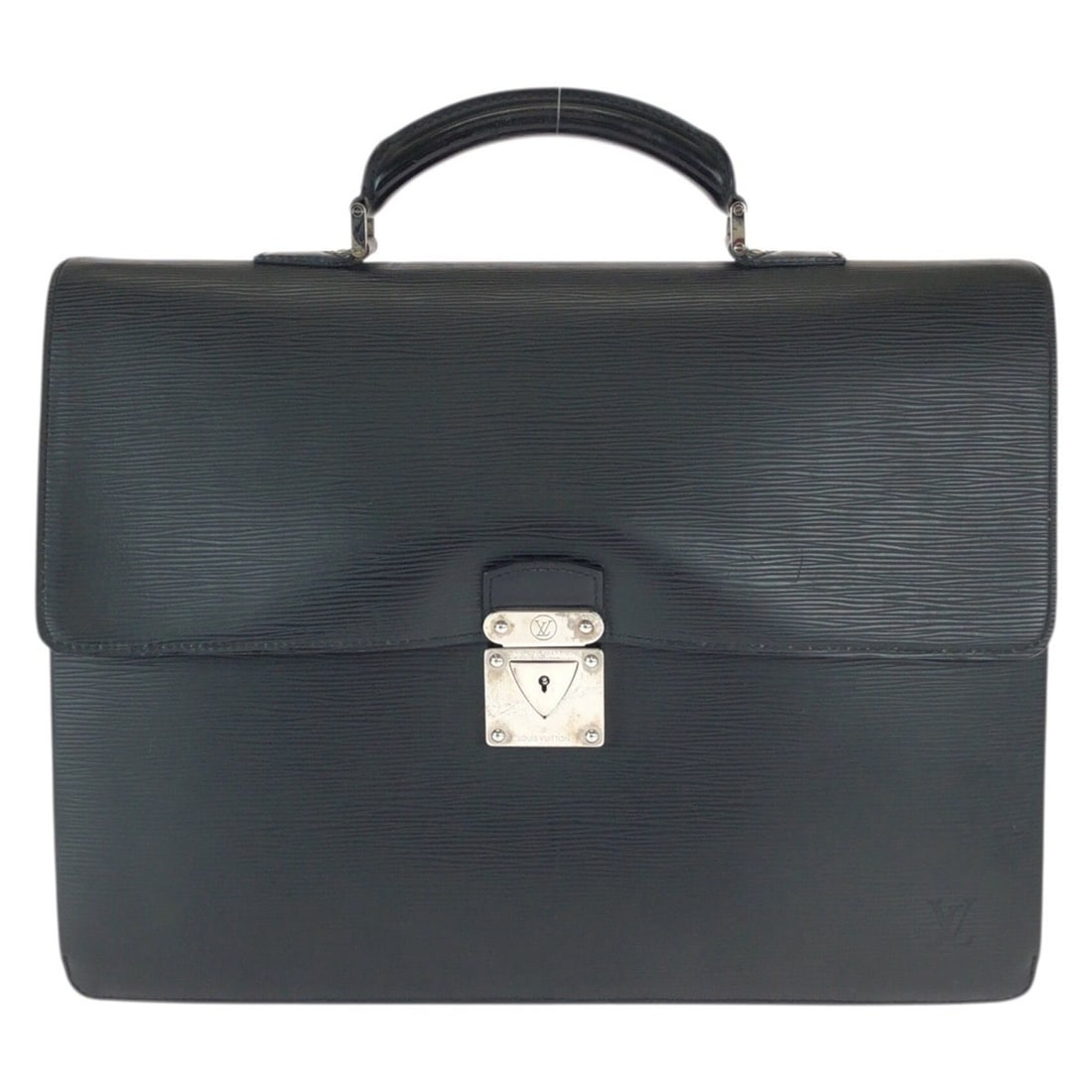 LOUIS VUITTON Epi Raguito Black with Silver Hardware and Leather M54552 Business Bag, Briefcase, (1 of 15)