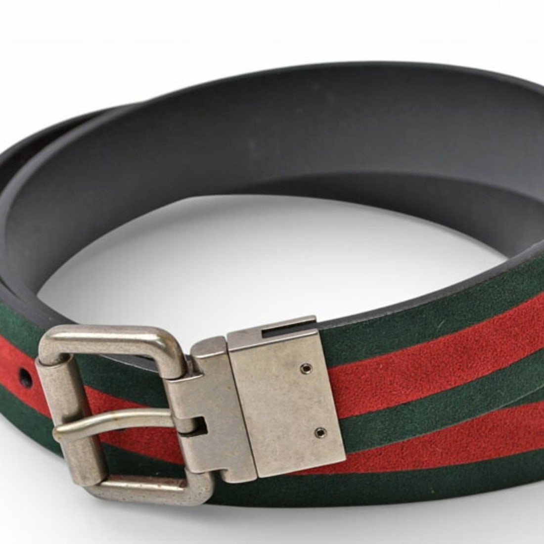 Gucci reversible belt, size 85, leather, GUCCI Sherry line, black, green, red: --- Catalog ---Category: SizeWidth: 3cm / 1.18''Length: 80cm - 90cm / 31.49'' - 35.43''Buckle Size: 3cm x 4cm / 1.18'' x 1.57''Category: DesignType: Standard beltColor: Green, Red colorGender: