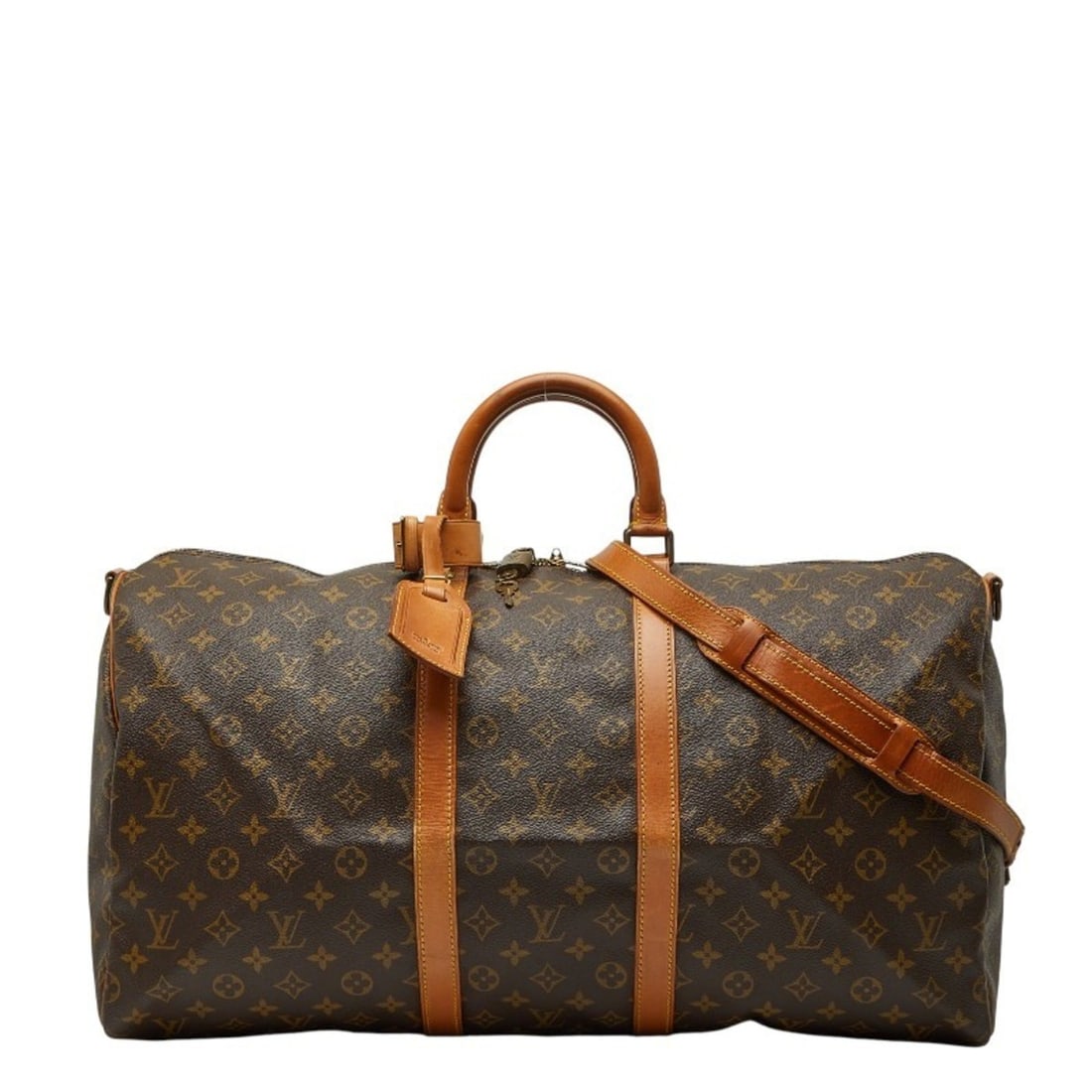 Louis Vuitton Monogram Keepall Bandouliere 55 Boston/Shoulder Bag, 2-Way, M41414, Brown Leather,: --- Catalog ---Category: SizeStrap Drop: 60cm / 23.62''Handle Drop: 10.00cm / 3.94''Size (HxWxD): 31cm x 55cm x 24cm / 12.2'' x 21.65'' x 9.44''Category: DesignType: Boston bag, Shoulder bagColor: