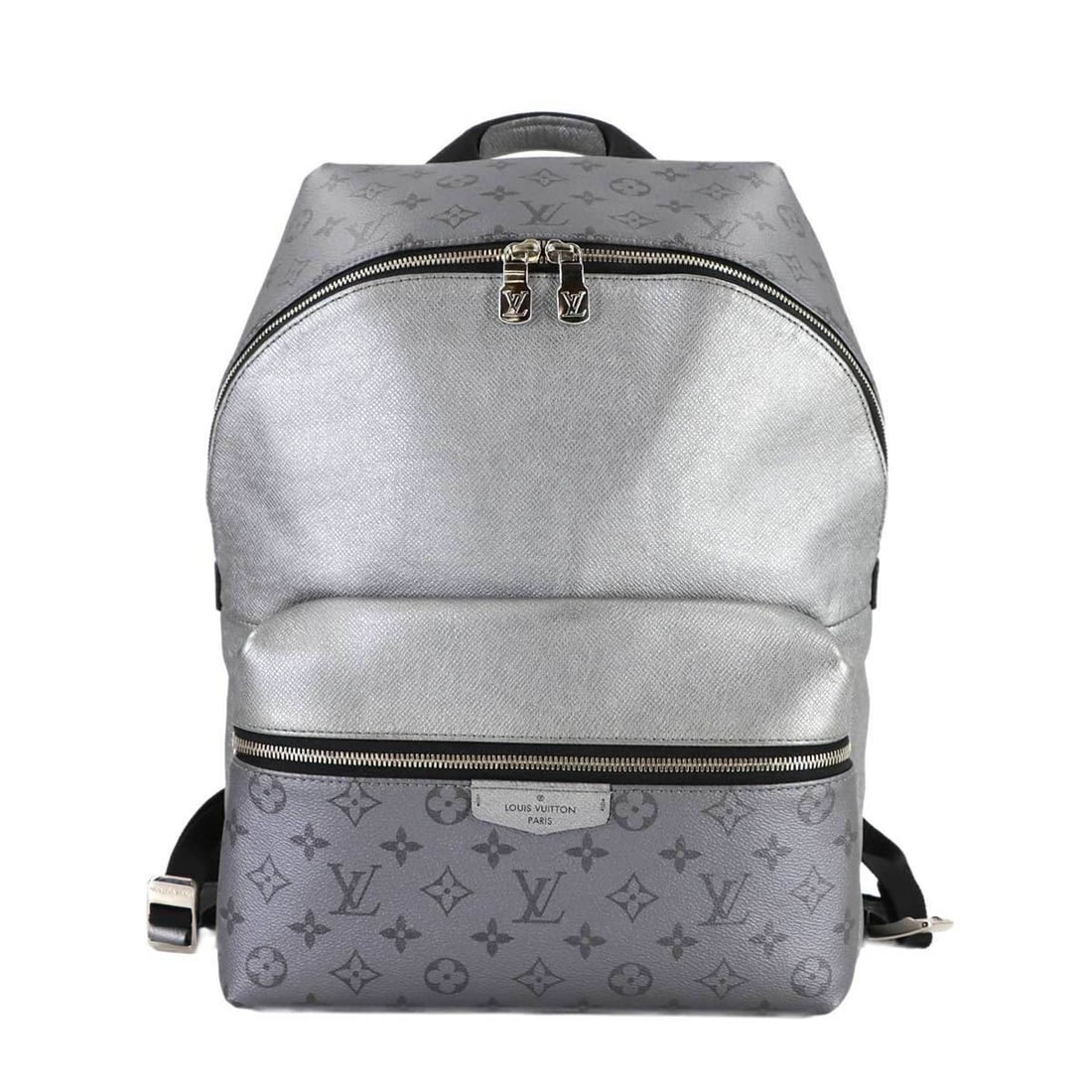 Louis Vuitton Taigarama Discovery PM Backpack in Silver Leather with RFID, M30835 (1 of 9)