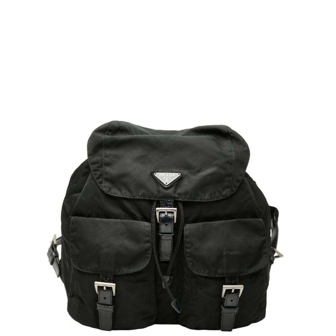 Prada Triangle Logo Plate Backpack B2811 Black Nylon Leather Women's PRADA: --- Catalog ---Category: SizeHandle Drop: 7.00cm / 2.76''Size (HxWxD): 25cm x 28.5cm x 14cm / 9.84'' x 11.22'' x 5.51''Strap Length: 74cm / 29.13''Category: DesignType: BackpackColor: BlackGender: Wom