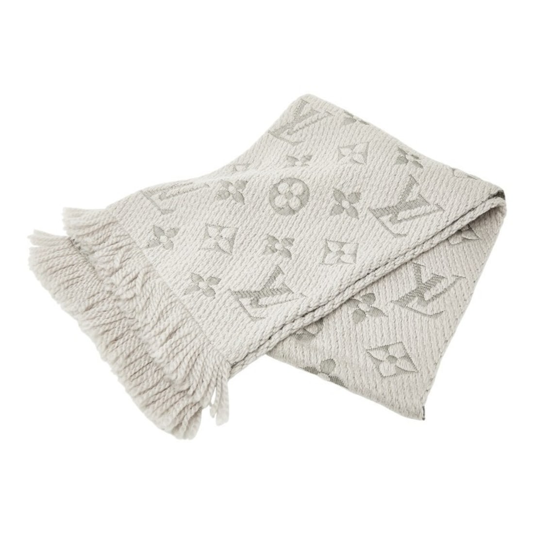 Louis Vuitton Echarpe Logomania Scarf M74742 Griperle Gray Wool and Silk Women's LOUIS VUITTON (1 of 16)