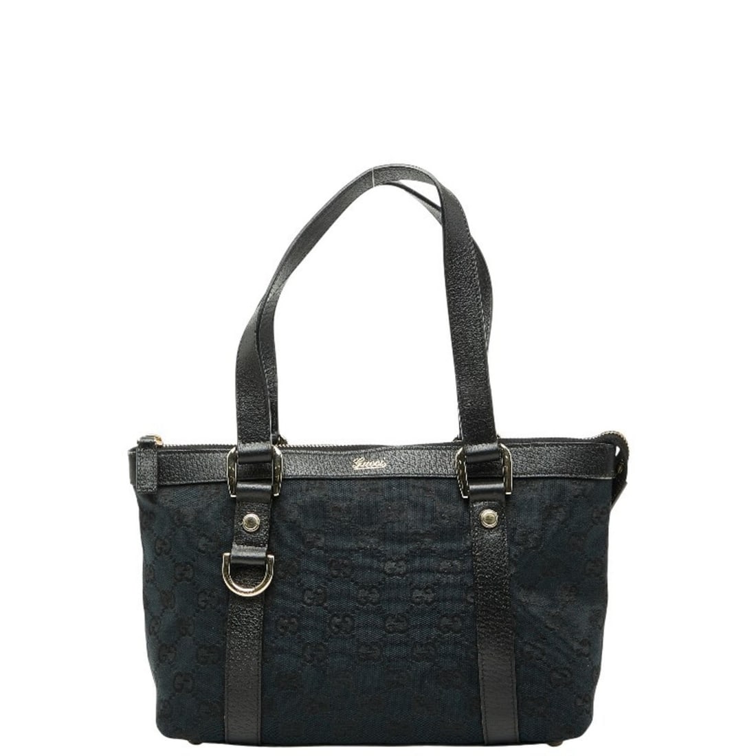 Gucci GG Canvas Abbey Handbag 141471 Black Leather Women's GUCCI (1 of 17)