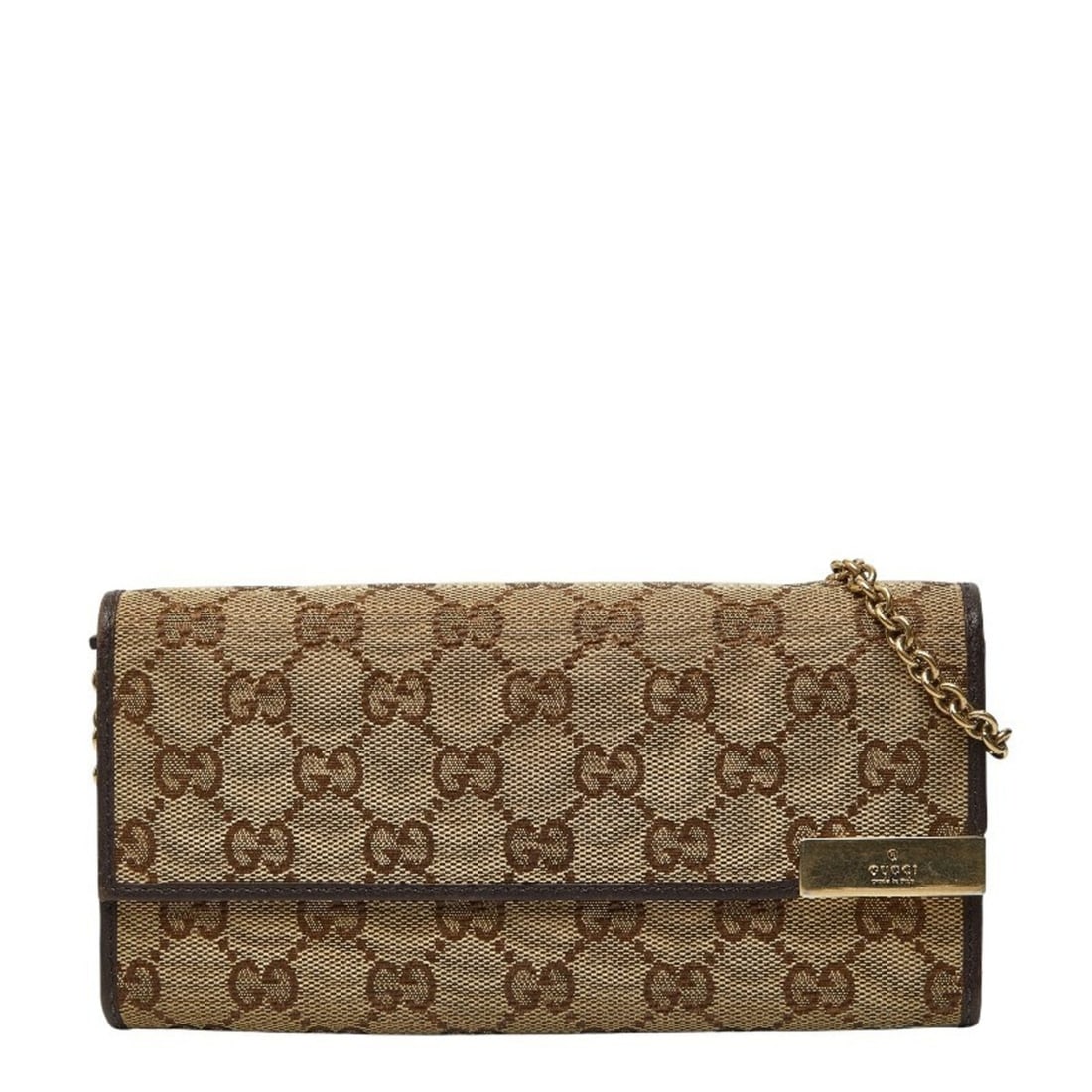 Gucci GG Canvas Chain Wallet Long 269541 Beige Brown Leather Women's GUCCI (1 of 12)