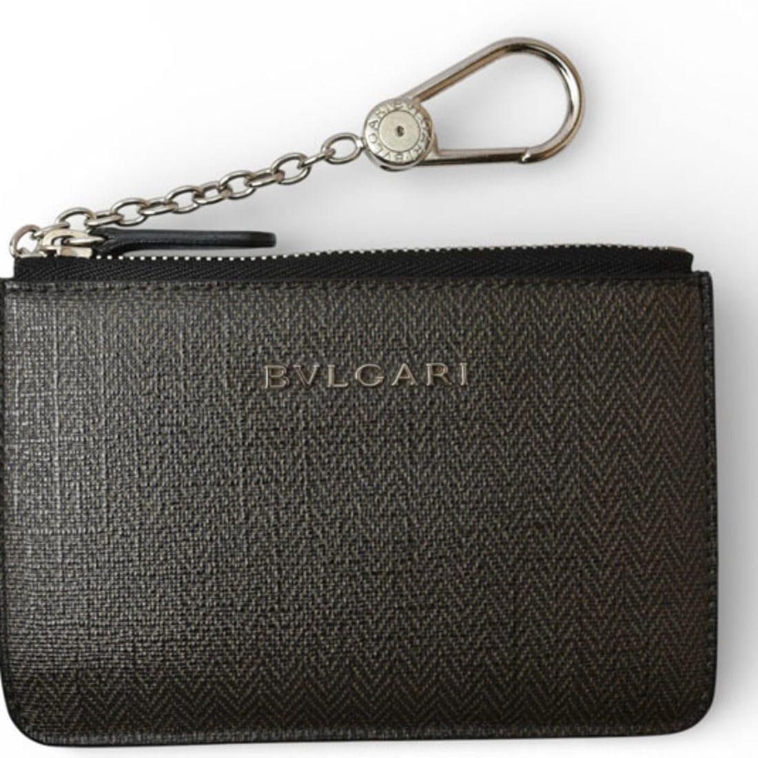 BVLGARI coin case, key holder, pouch, gray (1 of 11)