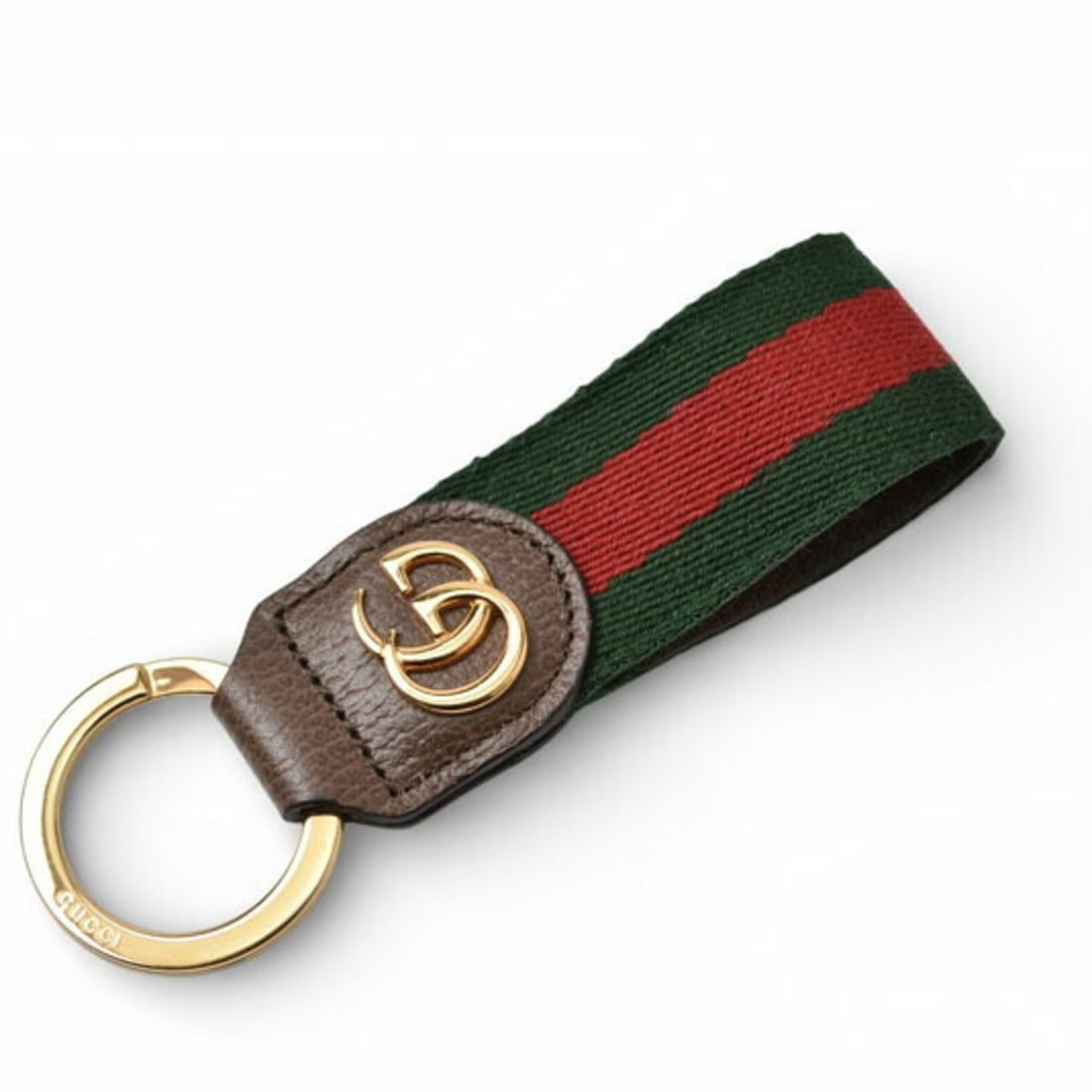 Gucci Key Ring Keychain GUCCI Green Red Line Gold Ophidia 523161 HE2NG 8742 (1 of 11)