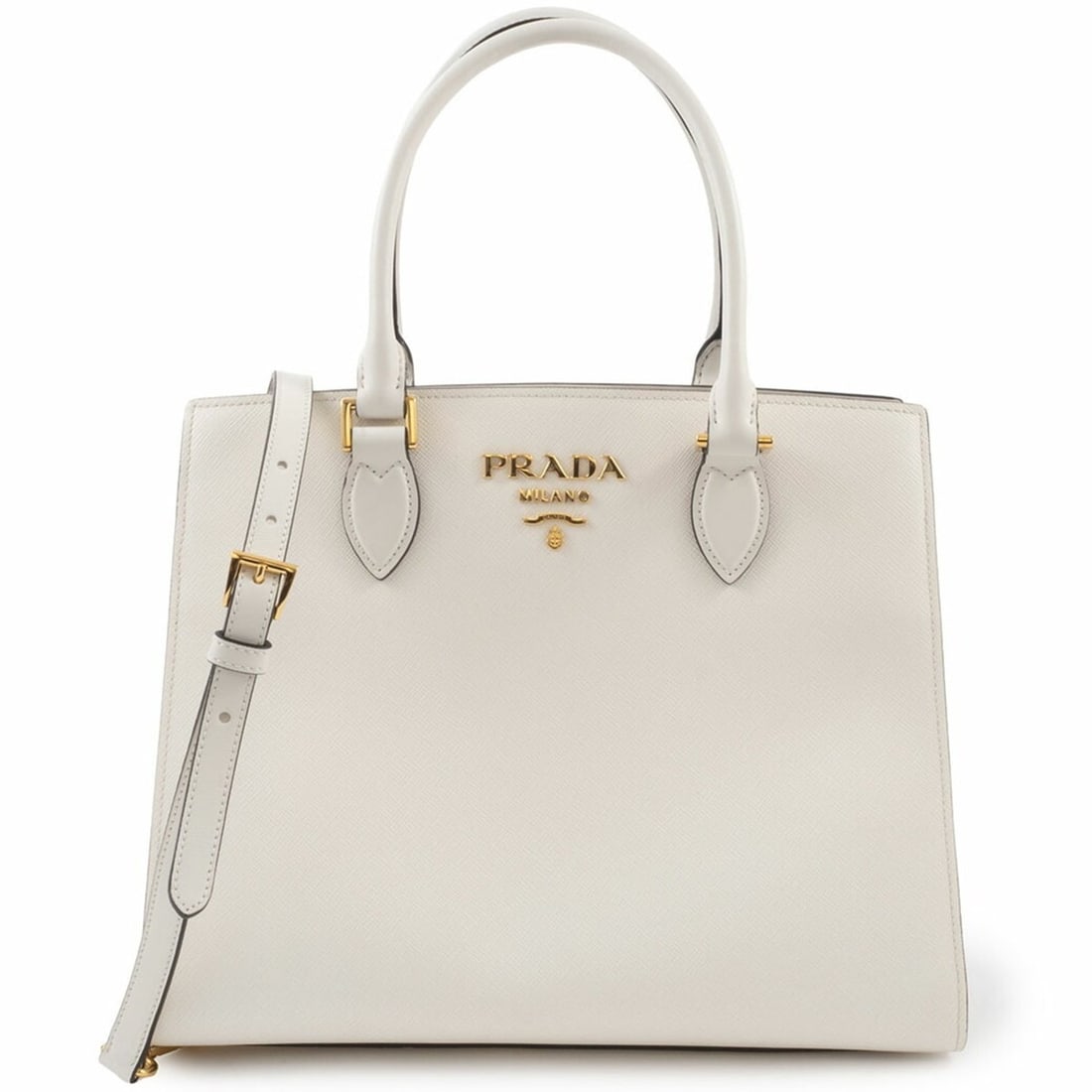 Prada Women's Saffiano Leather Shoulder Bag 1BA227 White (1 of 20)