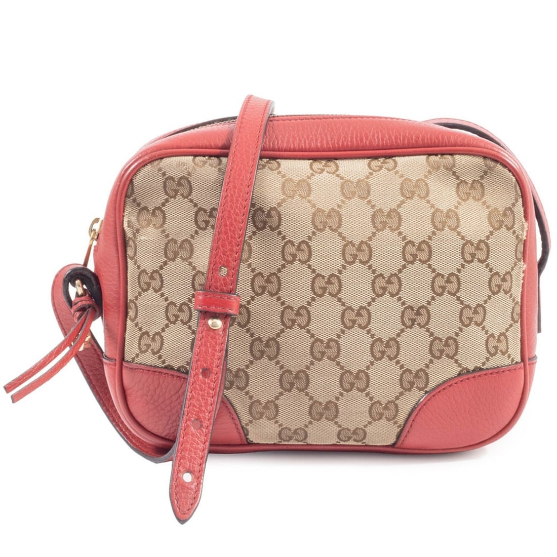 Gucci GG Canvas Shoulder Bag 449413 Leather Red/Beige Women's GUCCI (1 of 20)