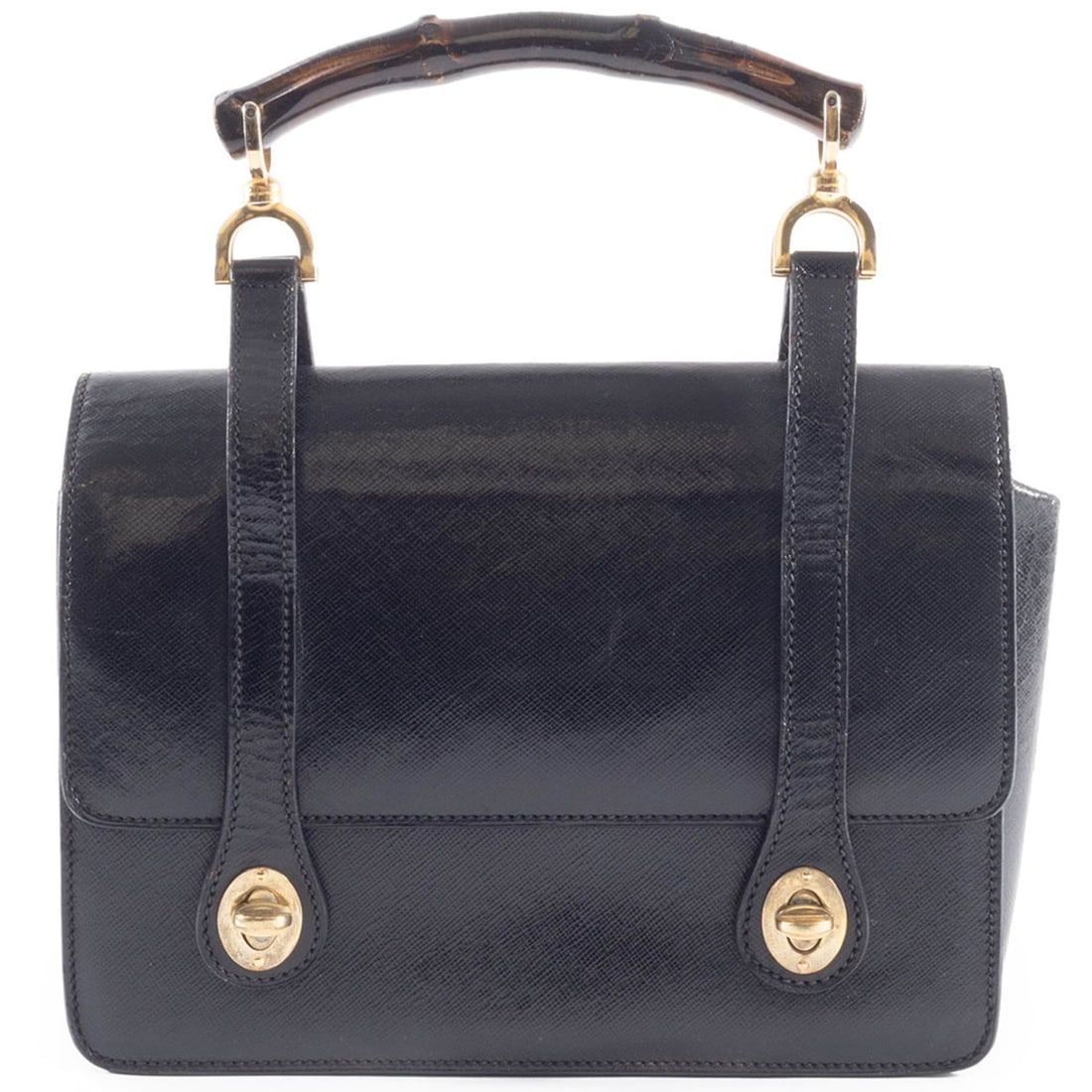 Gucci Bamboo Women's Old Handbag in Black Leather (1 of 19)
