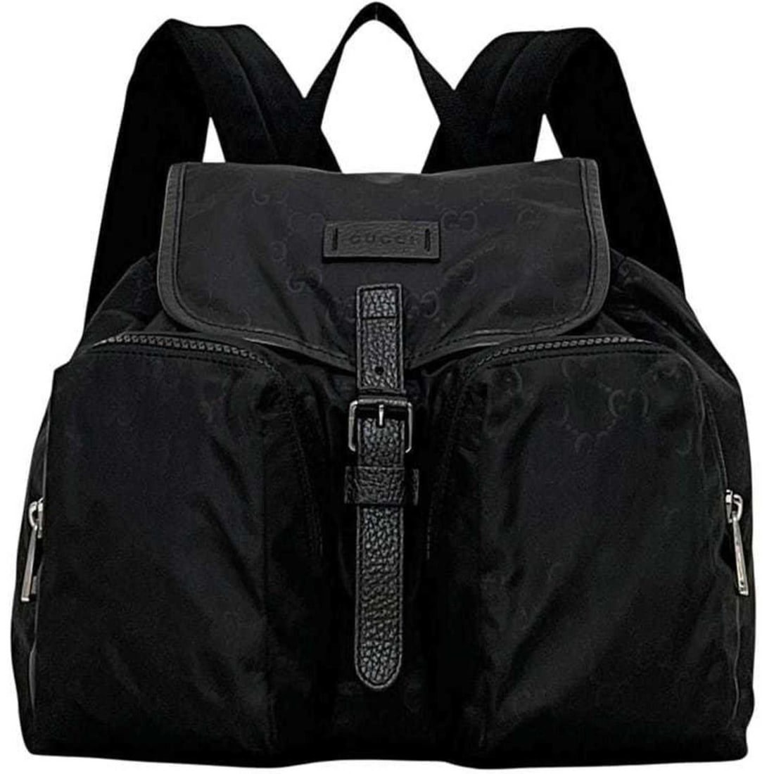 Gucci Backpack ec-24991 Black GG Nylon 510343 Day Bag 213048 GUCCI Flap Men's Women's (1 of 11)