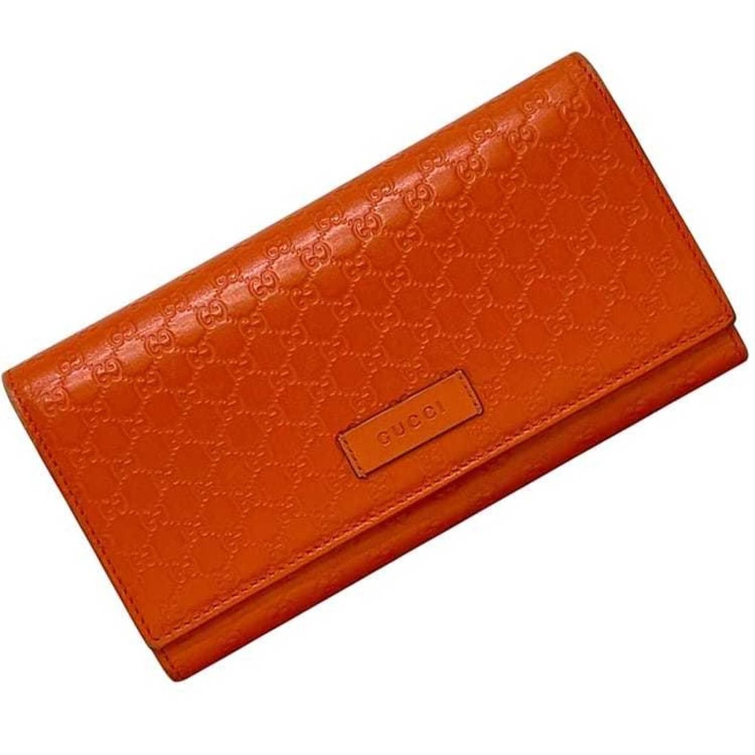 Gucci Bifold Long Wallet ec-25021 Orange Shima 449396 Leather 480199 GUCCI GG Embossed for Men and (1 of 16)
