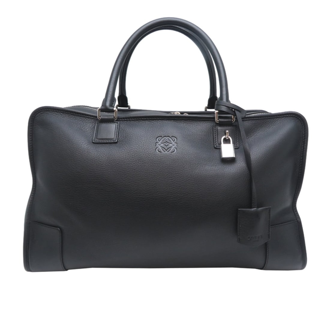 Loewe Amazona 44 Women's Leather Boston Bag in Black: --- Catalog ---Category: SizeSize (HxWxD): 26cm x 44cm x 19cm / 10.23'' x 17.32'' x 7.48''Category: DesignType: Boston bagColor: BlackGender: WomenMaterial: Leather Category: GeneralBrand: Loewe---