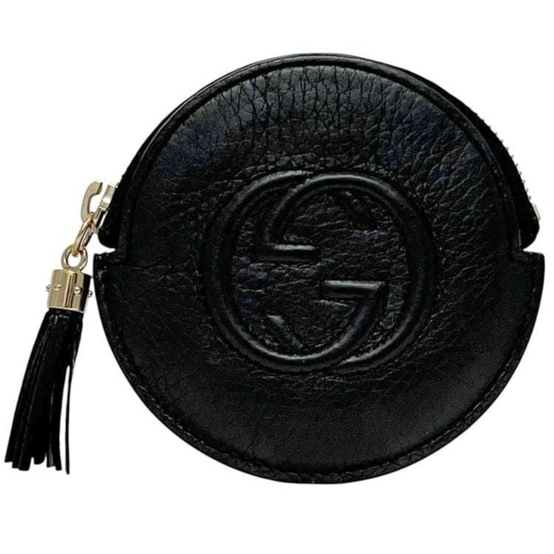 Gucci Coin Case ec-24941 Black Interlocking 337916 0416 Leather Purse GUCCI GG Tassel Round Wallet: --- Catalog ---Category: SizeSize (HxWxD): 10.7cm x 11.3cm x 2cm / 4.21'' x 4.44'' x 0.78''Category: DesignType: Coin purse/coin caseColor: BlackGender: Men,WomenMaterial: Leather Category: GeneralMPN