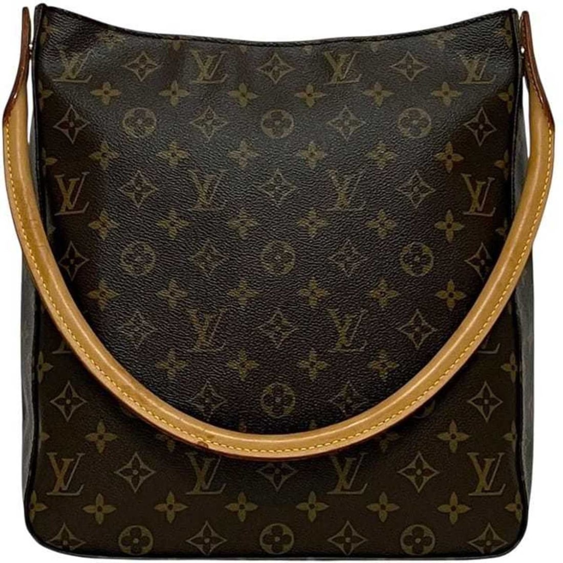 Louis Vuitton Looping GM handbag f-24963 brown Monogram M51145 canvas and natural leather DU1004 (1 of 15)