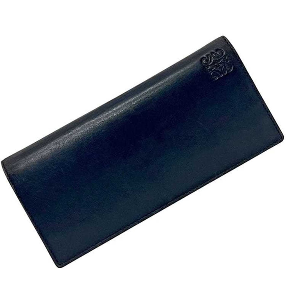 Loewe bifold long wallet ec-24927 navy with Anagram 109.80.978 leather 061702 LOEWE blue horizontal (1 of 11)
