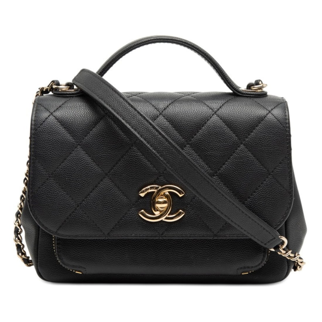 CHANEL Coco Mark Matelasse Business Affinity Handbag, Top Handle/Shoulder Bag, 2-Way, A93607, Black: --- Catalog ---Category: SizeSize (HxWxD): 14cm x 19cm x 7cm / 5.51'' x 7.48'' x 2.75''Category: DesignType: Handbag, Shoulder bagColor: BlackGender: WomenMaterial: Grained Calfskin Category: GeneralB