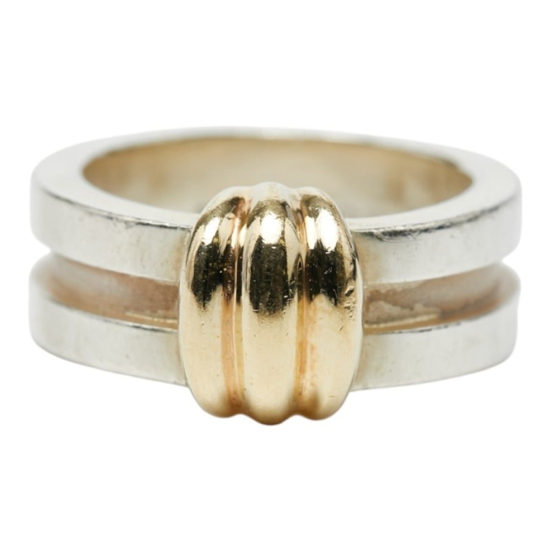 Tiffany & Co. Grooved Ring, gold and silver, SV925 18KYG yellow gold, women's. TIFFANY (1 of 12)