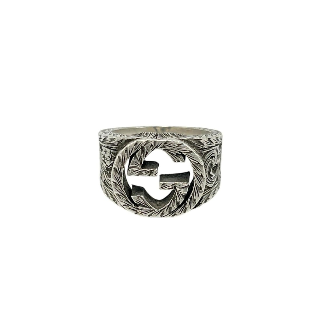 Gucci Interlocking G Arabesque Ring in Sterling Silver (925) for Men (1 of 13)