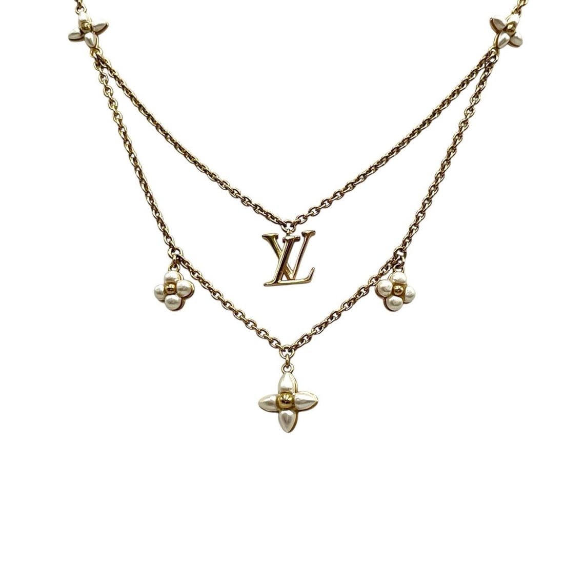 Louis Vuitton Floragram Necklace M00981 GP Women's: --- Catalog ---Category: SizePendant Size: 10mm x 10mm / 0.39'' x 0.39''Neck Circumference: 42 cm / 16.53''Category: DesignColor: GoldGender: WomenMaterial: Gold platingNecklace Type: