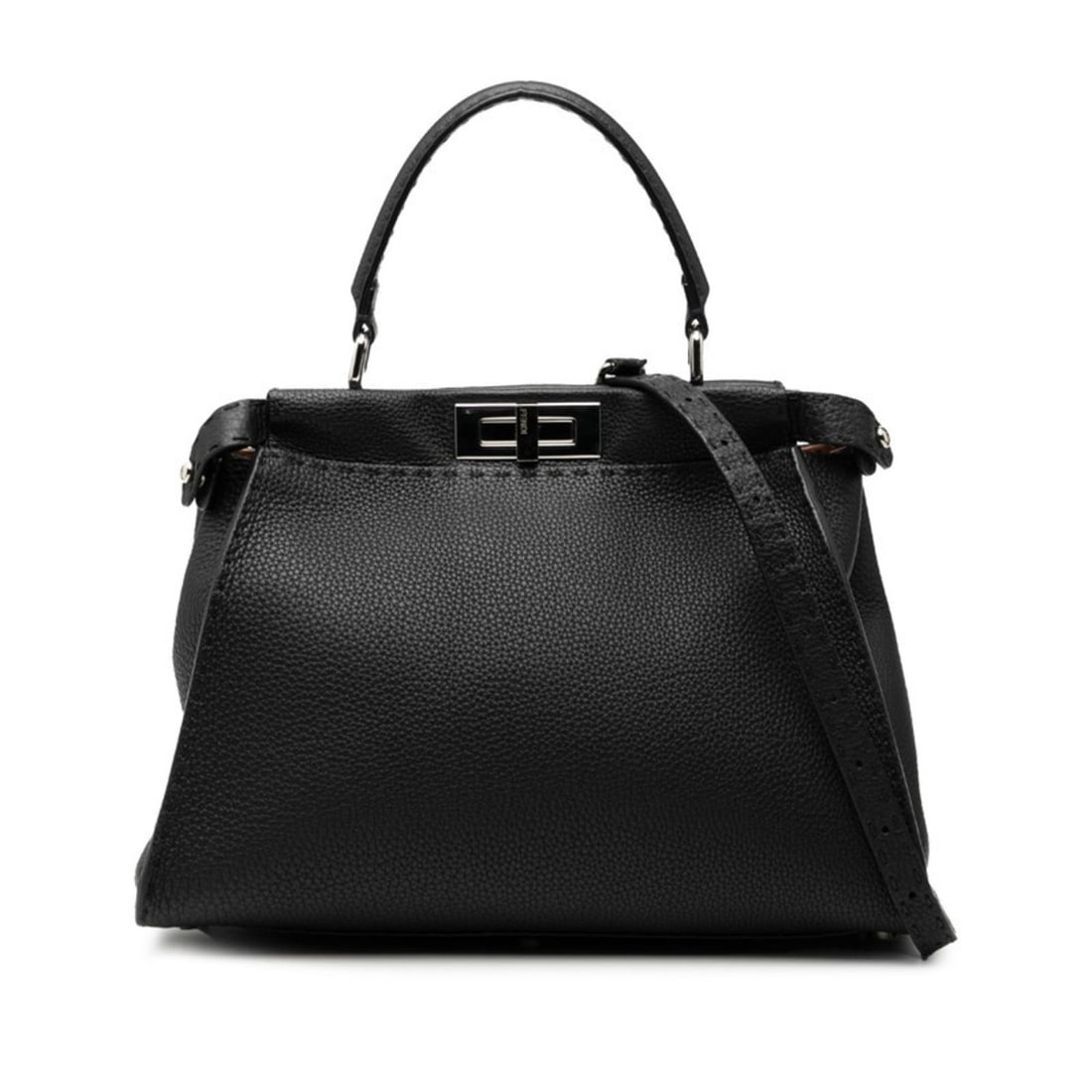 Fendi Peekaboo Medium Handbag/Shoulder Bag 2WAY 8BN226 Black/Silver Leather Women's FENDI: --- Catalog ---Category: SizeStrap Drop: 64cm / 25.19''Handle Drop: 12.50cm / 4.92''Size (HxWxD): 24cm x 33.5cm x 10cm / 9.44'' x 13.18'' x 3.93''Category: DesignType: Handbag, Shoulder bagColor: