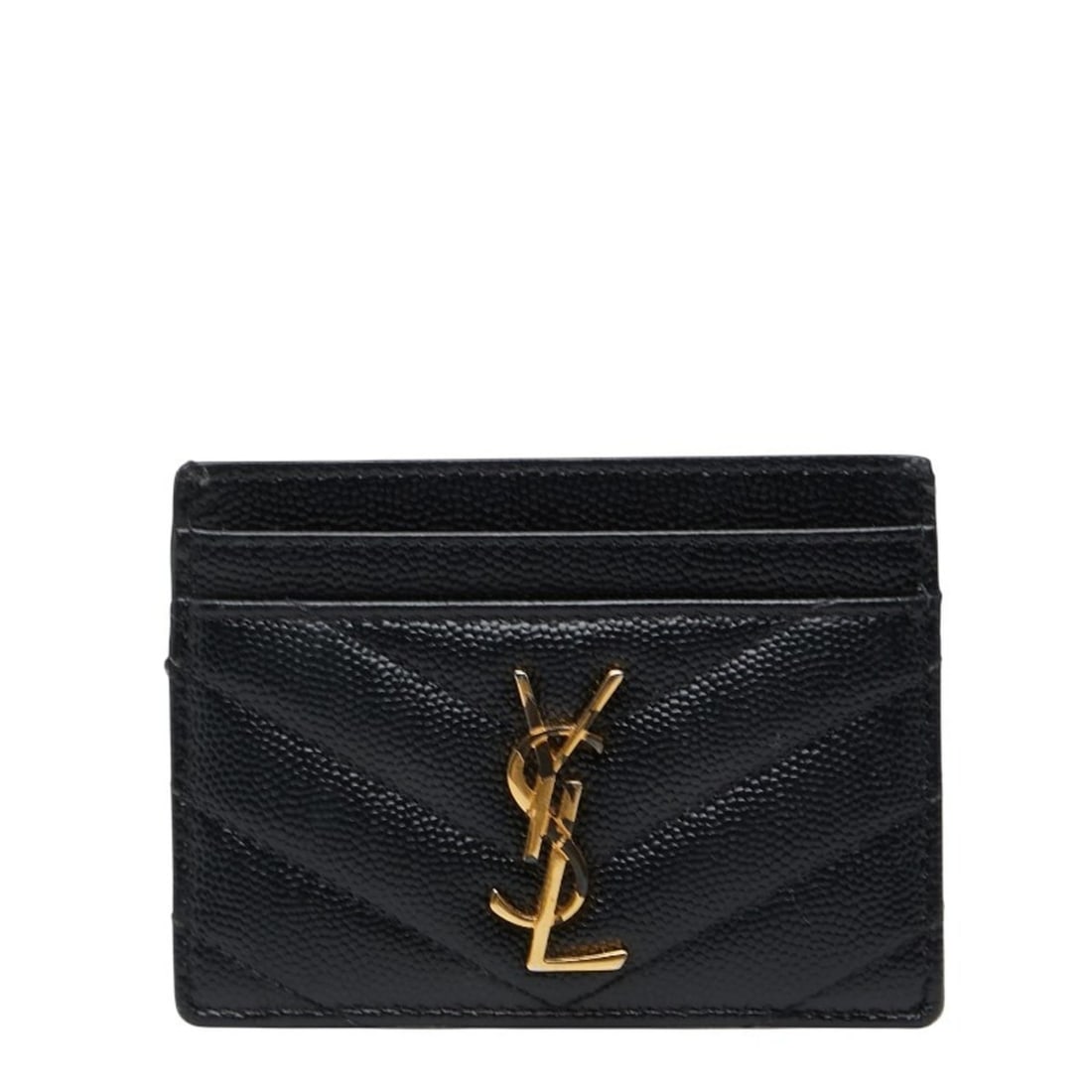 Saint Laurent YSL logo business card holder/card case in black leather for women. SAINT LAURENT (1 of 11)