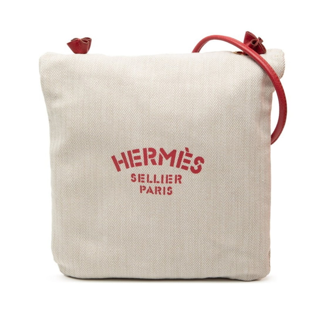 Hermès Aline PM Shoulder Bag, Beige and Red, Cotton Leather, Women's, HERMES (1 of 8)
