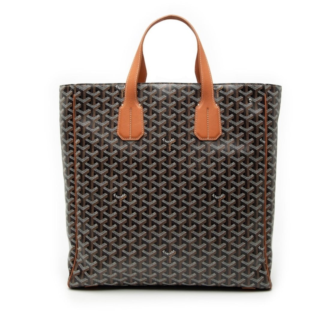 Goyard Sac Voltaire Tote Bag in Brown and Black Leather for Women: --- Catalog ---Category: SizeSize (HxWxD): 37.5cm x 37cm x 10cm / 14.76'' x 14.56'' x 3.93''Category: DesignType: Tote bagColor: Black, BrownGender: WomenMaterial: PVC , Leather Category: GeneralBrand
