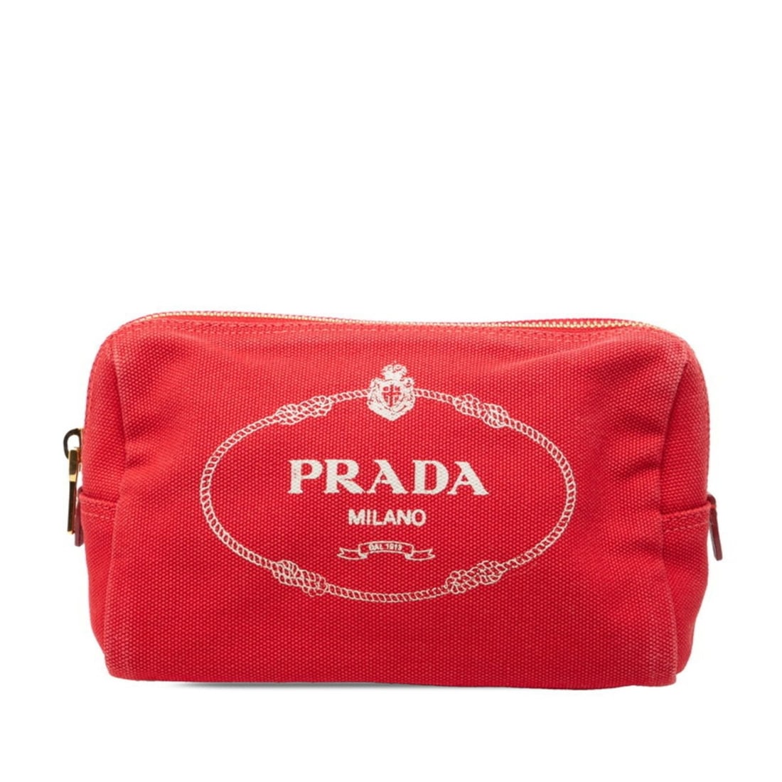 Prada Canapa Logo Pouch 1NA693 Red Canvas Women's PRADA (1 of 11)