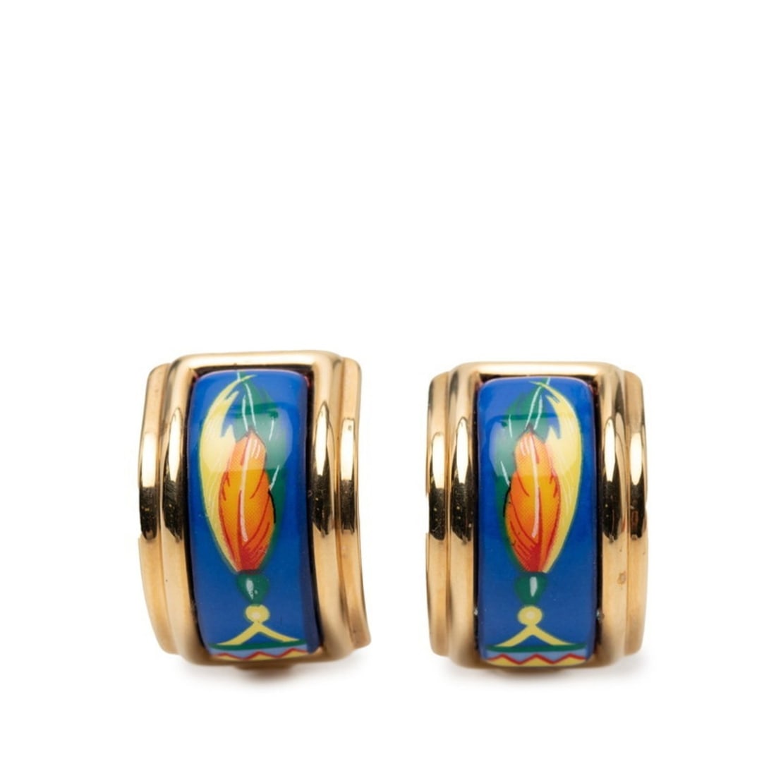Hermes earrings, gold, blue, multicolor plated, women's, HERMES: --- Catalog ---Category: SizeSize (HxWxD): 21.00mm x 14.00mm / 0.83'' x 0.55''Category: DesignType: Clip earringsColor: Blue, Gold, Multi-colorGender: WomenCategory: GeneralBrand: Hermes--- Item List
