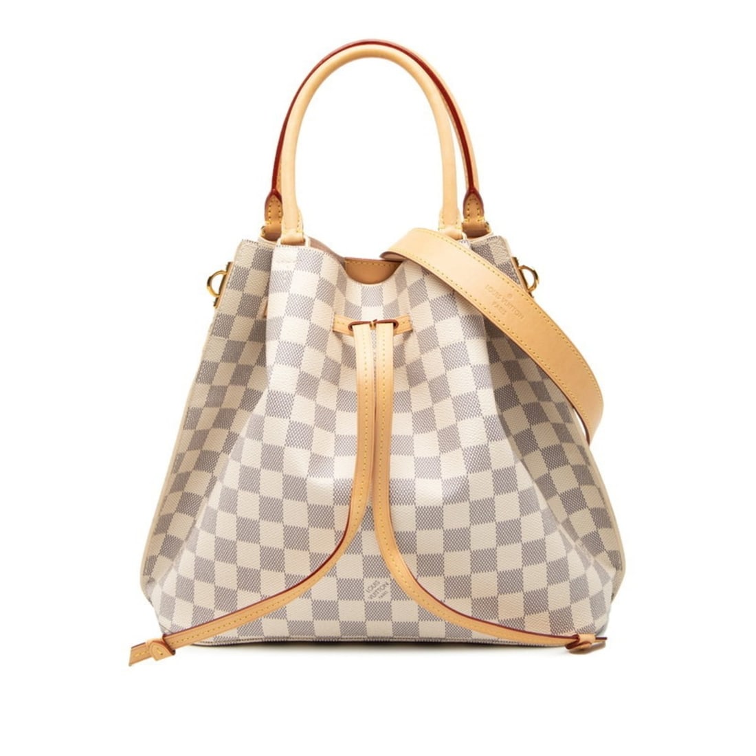 Louis Vuitton Damier Azur Girolata Handbag/Shoulder Bag 2WAY N41579 White Rose Ballerine Leather: --- Catalog ---Category: SizeStrap Drop: 18cm / 7.08''Handle Drop: 13.00cm / 5.12''Size (HxWxD): 27cm x 43.5cm x 12cm / 10.62'' x 17.12'' x 4.72''Category: DesignType: Handbag, Shoulder bagColor: Rose