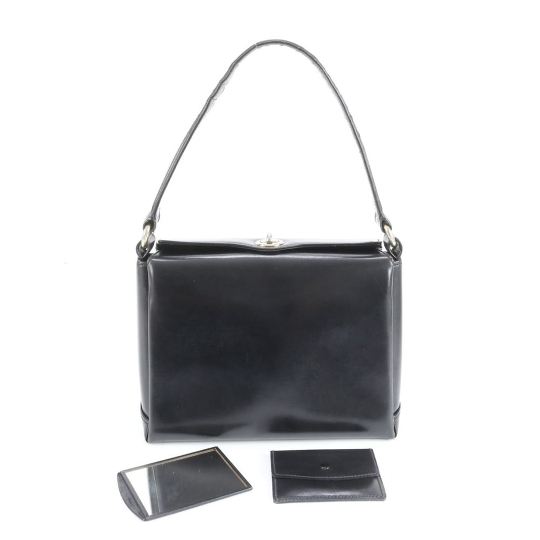 Gucci Old Turnlock Leather Handbag Black Women's (1 of 9)