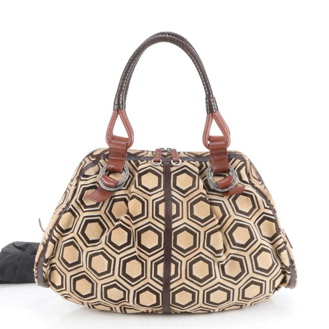 Bvlgari Harako Leather Polly Large Tote Bag/Shoulder Bag, Brown, Women's (1 of 10)