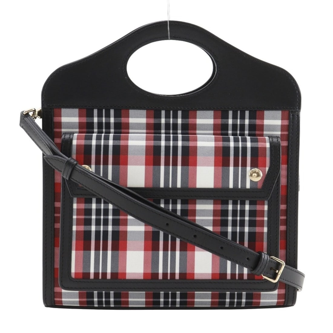 Burberry Mini Pocket Bag, 2-Way Shoulder Check Pattern, 8035841, Calfskin and Nylon, Black/Red,: --- Catalog ---Category: SizeWeight: 540g / 1.19lb.Strap Drop: 49cm / 19.29''Handle Drop: 5.00cm / 1.97''Size (HxWxD): 20cm x 23cm x 6cm / 7.87'' x 9.05'' x 2.36''Category: DesignType: HandbagColor:
