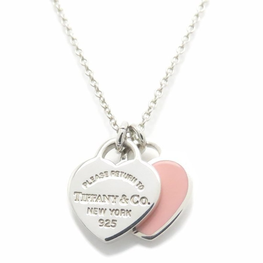 TIFFANY & Co. Return to Tiffany Double Heart Tag Necklace in Pink SV925 for Women, 295006 (1 of 17)