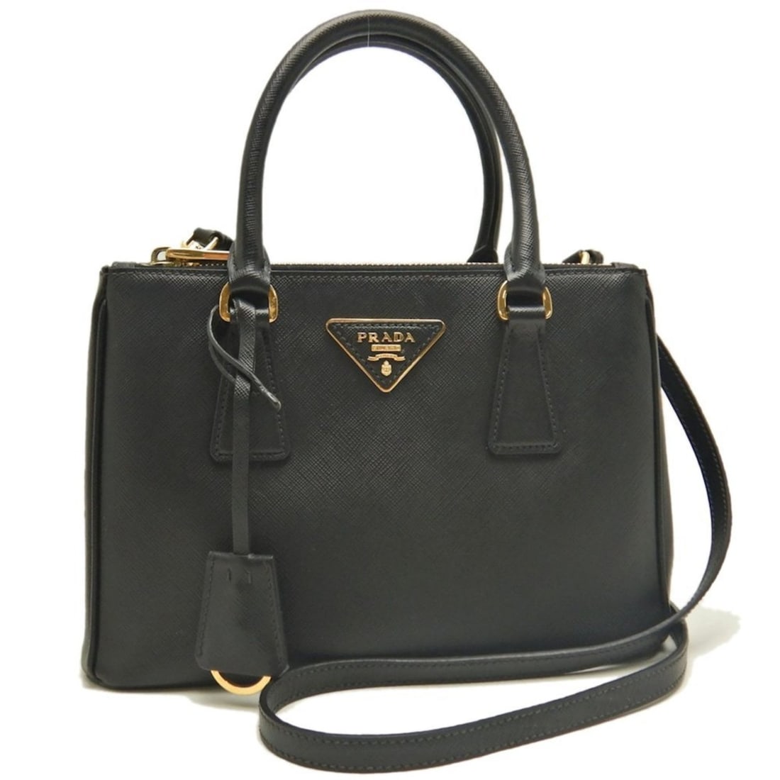 PRADA Galleria Small Bag 1BA896 Handbag in Saffiano Leather, NERO, Women's, 253580 (1 of 10)