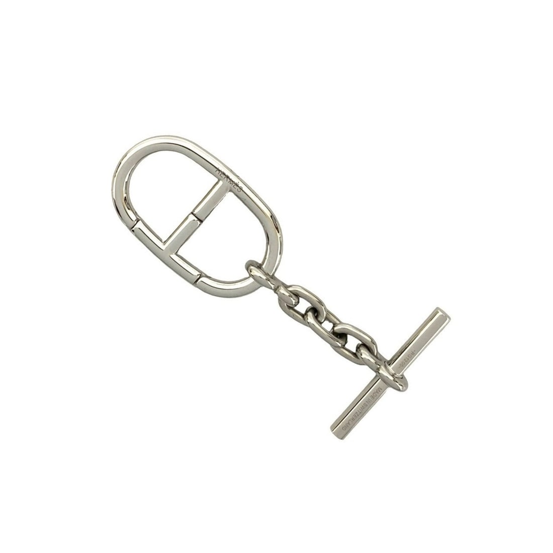 HERMES Chaine d'Ancre Metal Key Ring, Keychain, Silver, 06847: --- Catalog ---Category: SizeSize (HxWxD): 10cm x 3.3cm / 3.93'' x 1.29''Category: DesignType: KeyringColor: SilverGender: WomenMaterial: MetalCategory: GeneralBrand: Hermes--- Item List ---Section: C