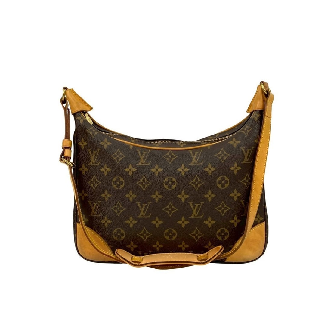 LOUIS VUITTON Boulogne Monogram Leather Shoulder Bag/Pochette in Brown (29383) (1 of 15)