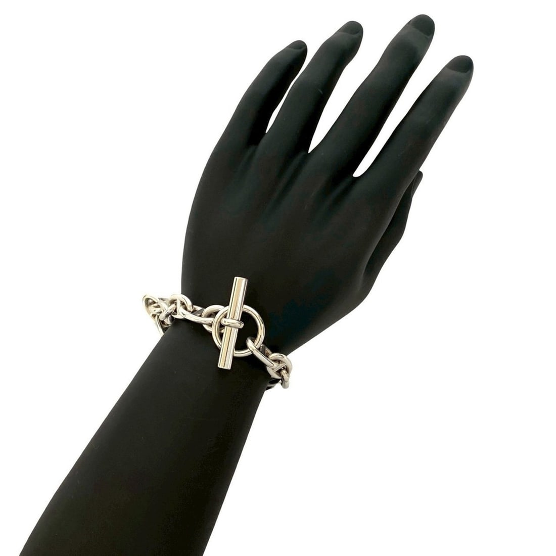 HERMES Chaine d'Ancre MM 16-link Sterling Silver Bracelet Chain Bangle 37957 (1 of 11)