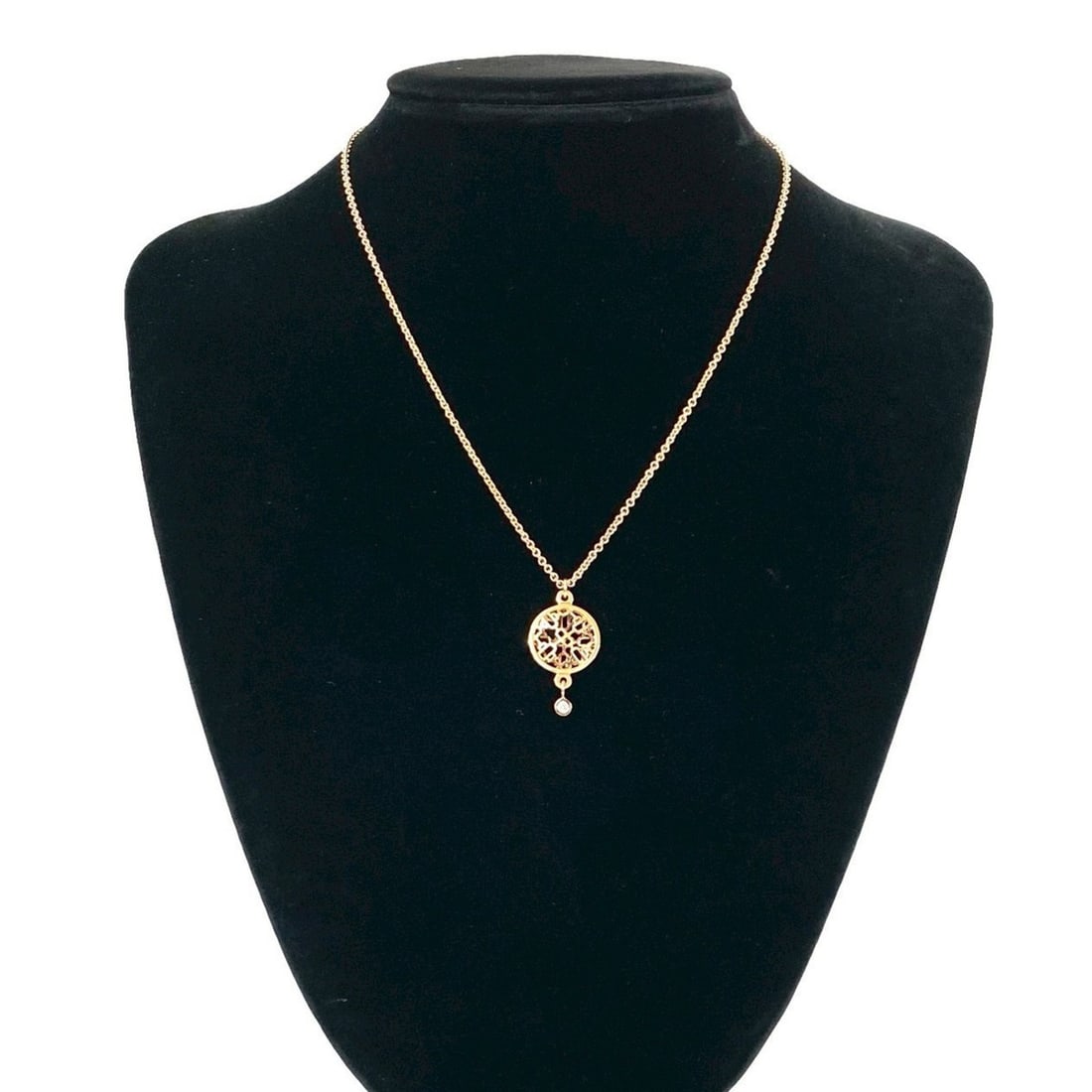 HERMES Chaine d'Ancre Passerelle Diamond 18K Pink Gold Necklace Pendant 35135 (1 of 11)