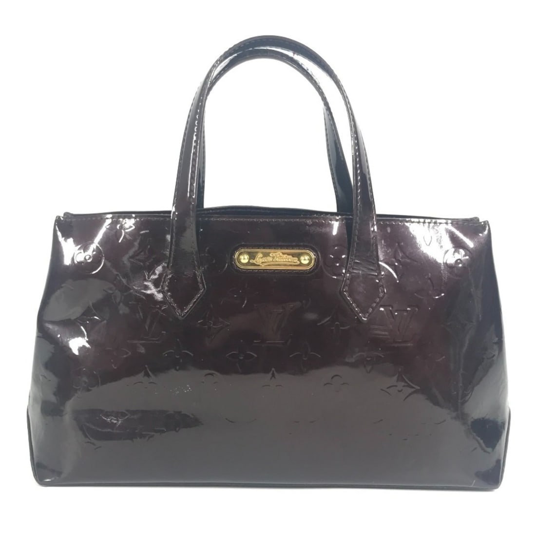 LOUIS VUITTON M93641 Monogram Vernis Wilshire PM Tote Bag, Canvas, Women's, Amaranth Purple (1 of 18)