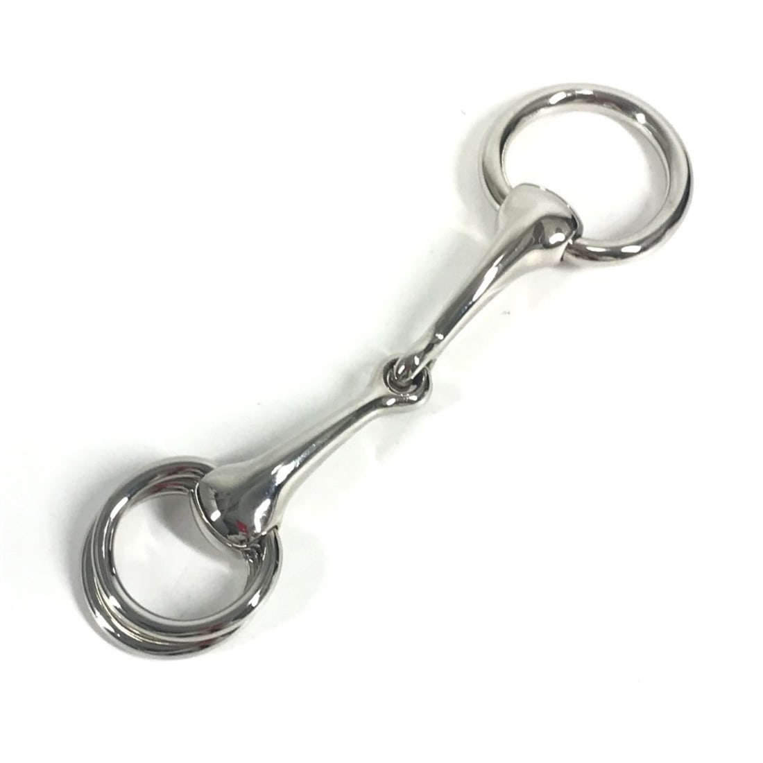 HERMES Mall Logo Accessory Scarf Muffler Ring Metal Men's Women's Silver (1 of 16)