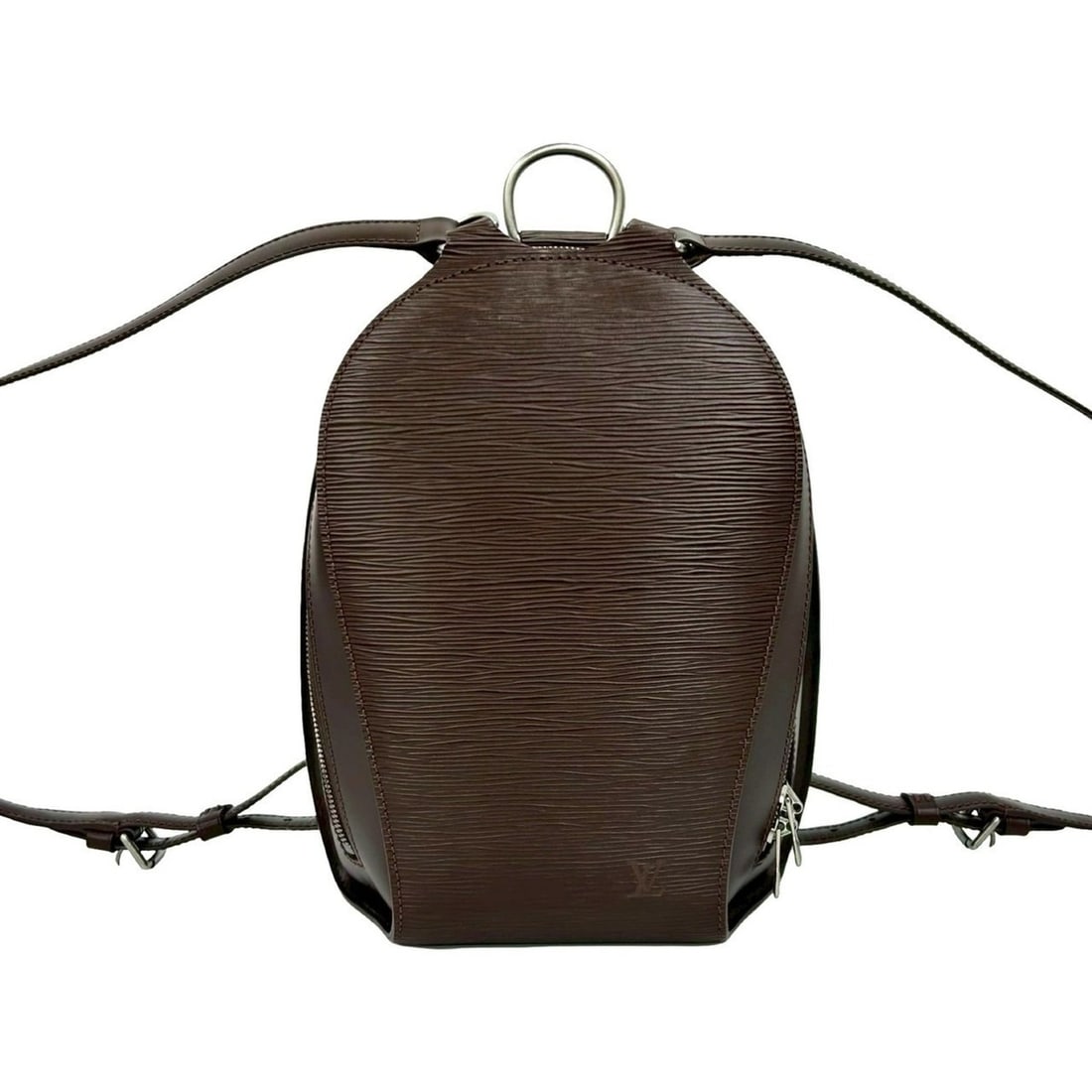 LOUIS VUITTON Mabillon Epi Leather Backpack in Dark Brown and Mocha (34145): --- Catalog ---Category: SizeSize (HxWxD): 28cm x 21cm x 7cm / 11.02'' x 8.26'' x 2.75''Category: DesignType: BackpackColor: BrownGender: WomenMaterial: Leather Category: GeneralBrand: Louis Vuitton--