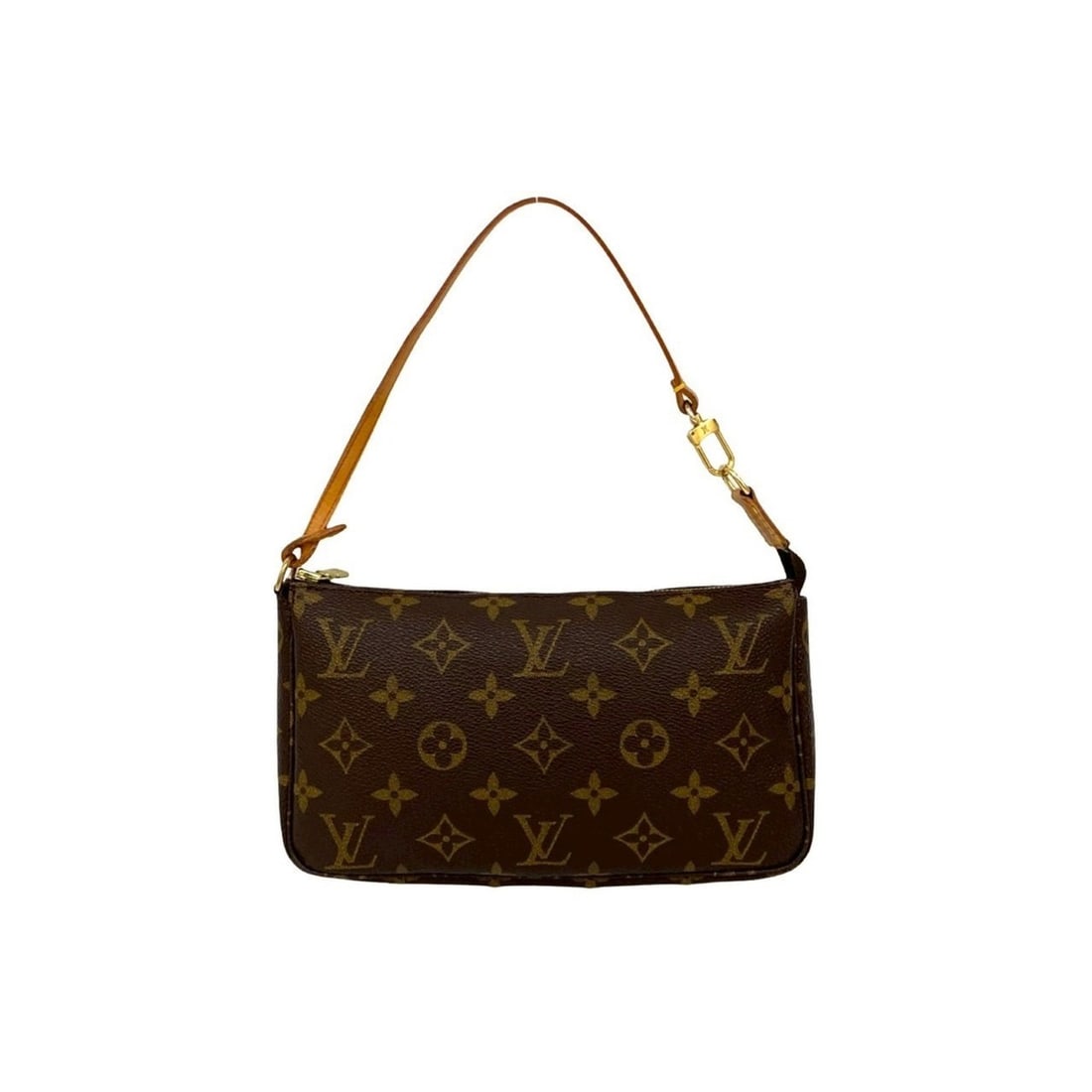 LOUIS VUITTON Pochette Accessoires Monogram Leather Mini Handbag Pouch Brown 76051: --- Catalog ---Category: SizeSize (HxWxD): 13cm x 21cm x 3.5cm / 5.11'' x 8.26'' x 1.37''Category: DesignType: Handbag, Pochette, PouchColor: BrownGender: WomenMaterial: Leather , PVC Category: Genera