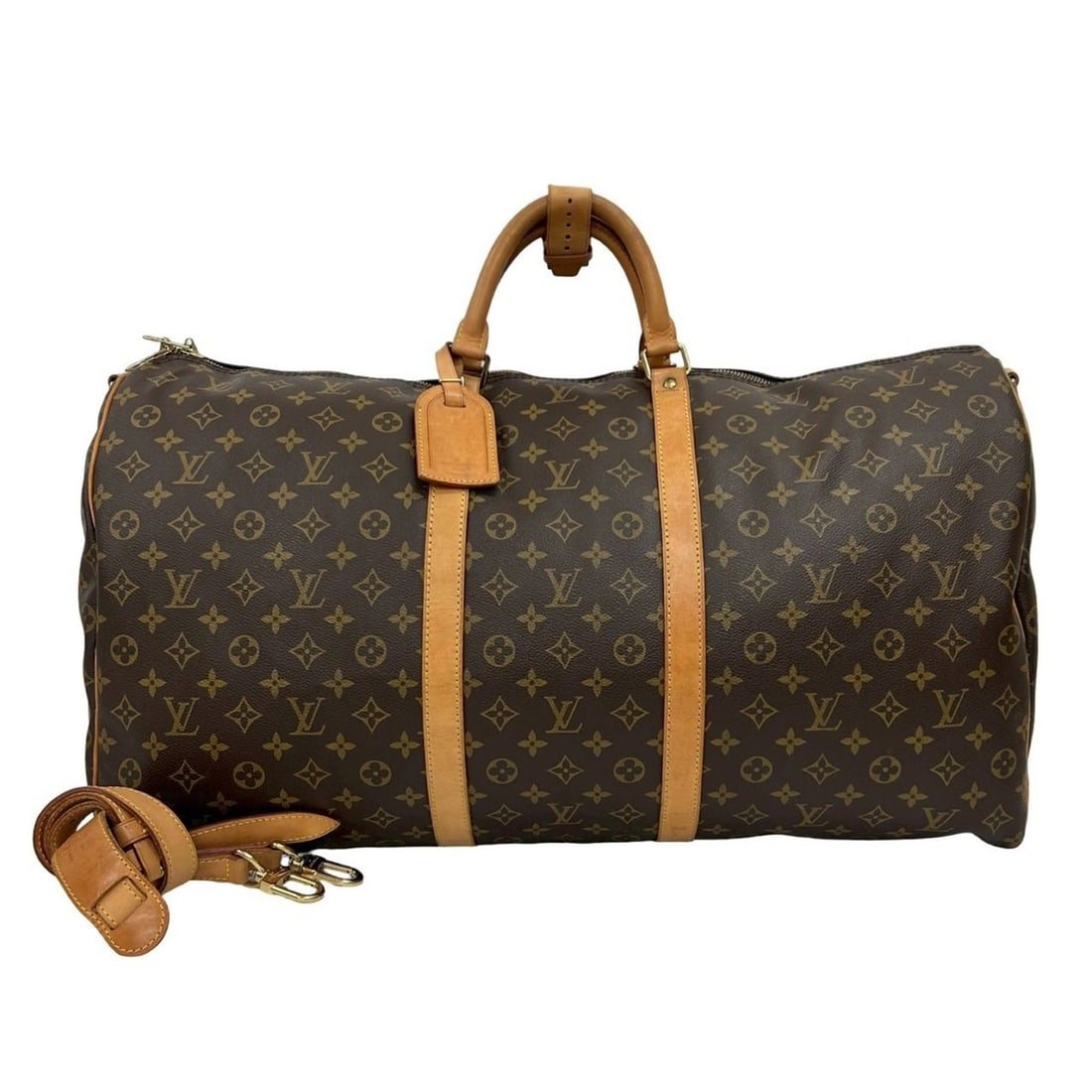 LOUIS VUITTON Louis Vuitton Keepall Bandouliere 60 Monogram Leather 2-Way Boston Shoulder Bag Brown (1 of 14)