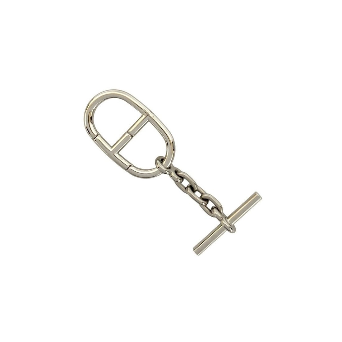 HERMES Chaine d'Ancre Key Ring, Metal Keychain, Accessory for Men and Women, Silver, 06846: --- Catalog ---Category: SizeSize (HxWxD): 10.3cm x 3.3cm / 4.05'' x 1.29''Category: DesignType: KeyringColor: SilverGender: Men,WomenMaterial: MetalCategory: GeneralBrand: Hermes--- Item List ---Sect