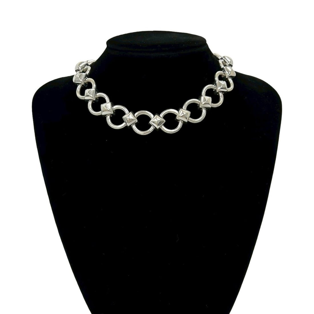 HERMES Lancelot Silver 925 Chain Necklace Choker 13896 (1 of 8)