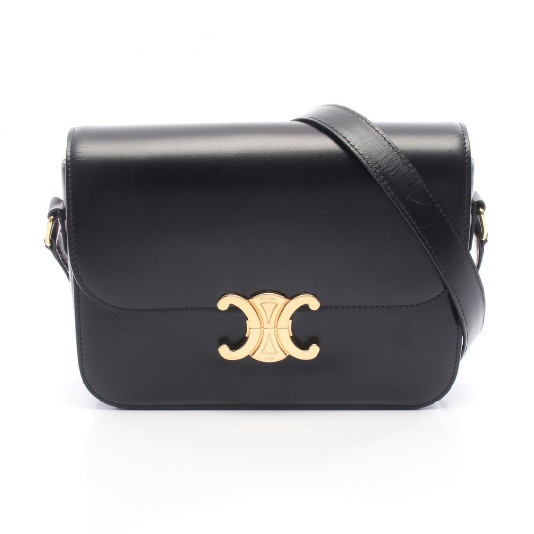 Celine Classic Triomphe Medium Shoulder Bag/Handbag in Leather, Women's, Black, 187363BF4.38NO (1 of 10)