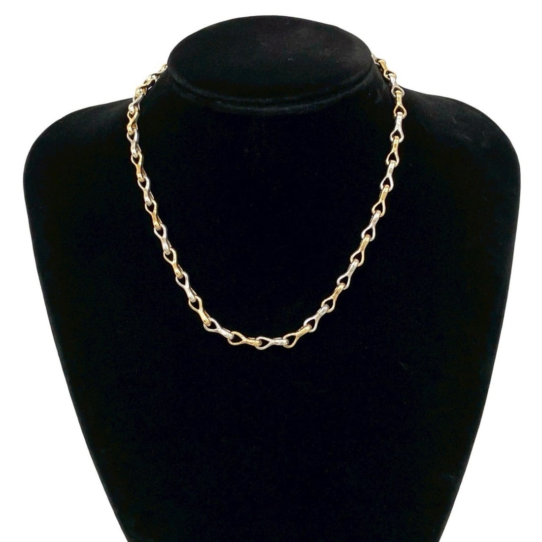 HERMES 18K Silver 800 Chain Necklace Choker Gold 11207 (1 of 11)