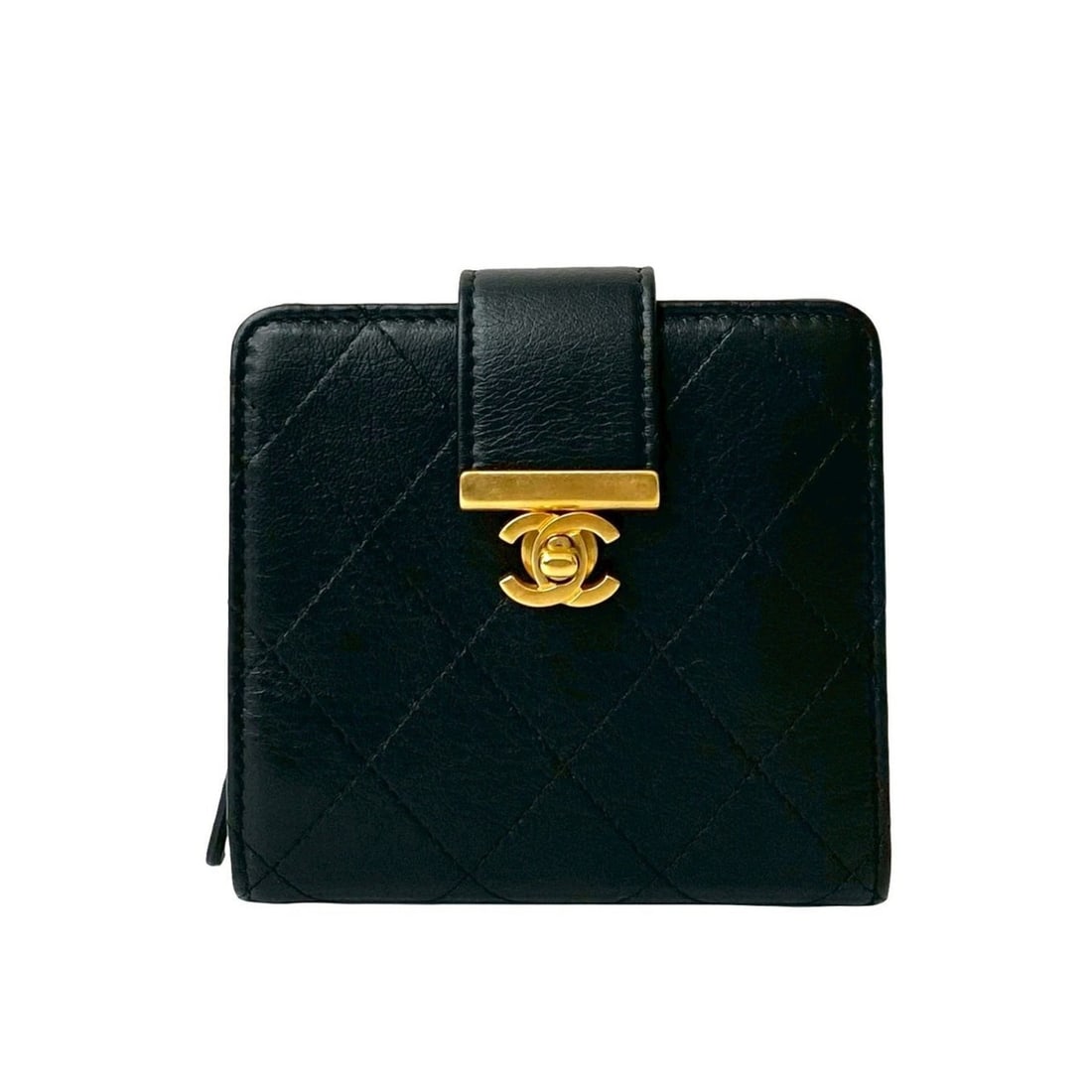 CHANEL Coco Mark Leather Bifold Wallet Mini Black 31368: --- Catalog ---Category: SizeSize (HxWxD): 10cm x 11cm x 2.5cm / 3.93'' x 4.33'' x 0.98''Category: DesignType: Wallet (bi-fold)Color: BlackGender: WomenMaterial: Leather Category: GeneralBrand: Chanel
