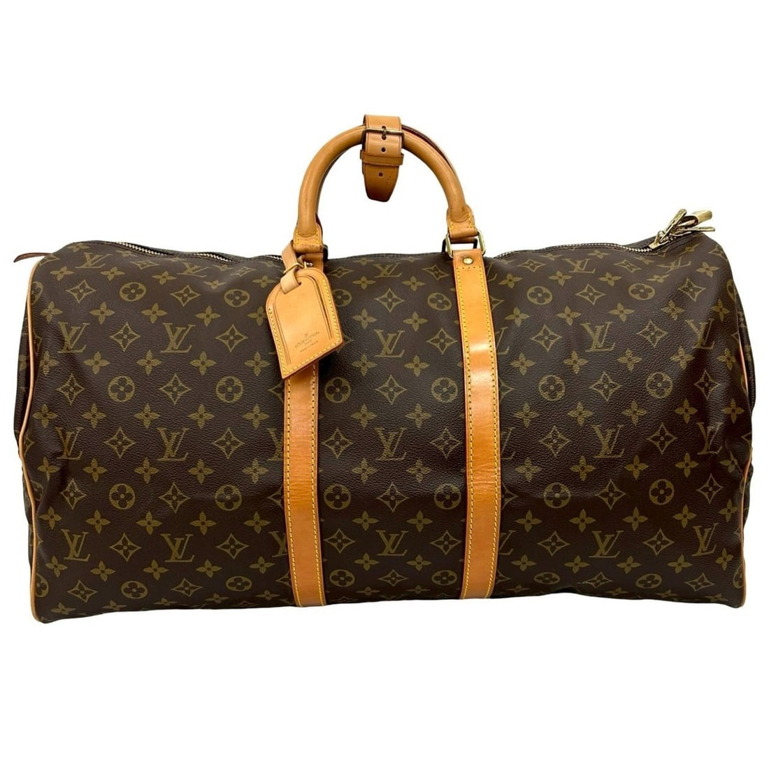 LOUIS VUITTON Keepall 55 Monogram Leather Boston Bag/Travel Bag/Handbag, Brown, 69455 (1 of 19)